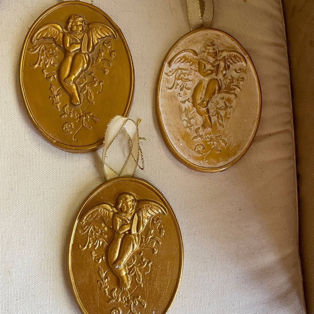 Gilded Treasures! Lot of 15+ Handmade paper and plaster ornaments &  decor items - Picture 8 of 15